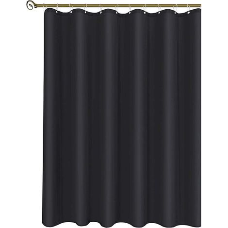 Tissu étroit rideau de cabine de douche doublures noires, 36 pouces de largeur par 72 pouces de longueur, rideaux de salle de bain résistants à l'eau, œillets résistants à la rouille (6 trous) fond le (1/5)