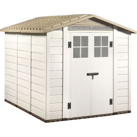 Tuscany Evo 6'6" x 8' 240 Apex Plastic Shed Double Door with Two Perspex Windows