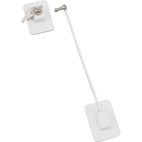 Cadenas de réfrigérateur blanc, sécurité enfant pour congélateur, verrou de placard et tiroir, avec 2 clés. (1/5)