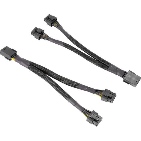 2 Stück PCI Express Buchse auf Dual Stecker 8-Pin (6+2) GPU-Stromadapter (1/5)