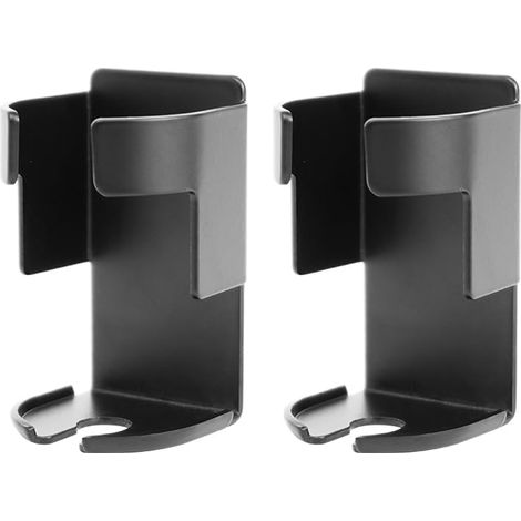 Paquete de 2 soportes de pared para cepillos de dientes, color negro, sin perforaciones, de acero inoxidable 304, compatibles con Oral-B, Sonicare y otros accesorios de baño.