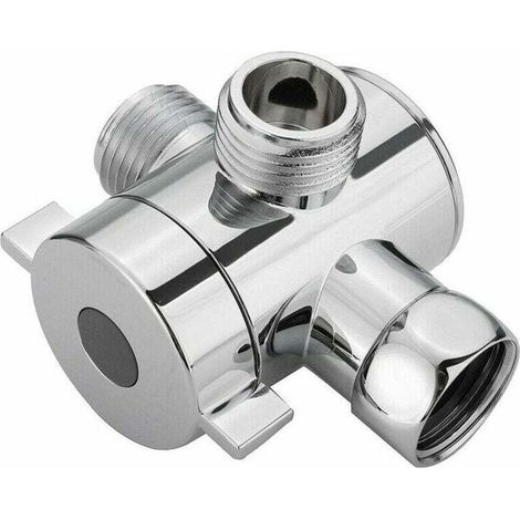 Robinet d'inverseur monté sur bras de pommeau de douche de bain avec adaptateur en T à 3 voies de 1/2 pouce (1/4)