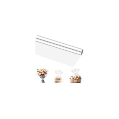 Rouleau de cellophane transparent anti-poussière - EINNENFFER - 40 cm x 30 m, résistant et facile à utiliser pour tous vos emballages cadeaux, idéal pour toutes les occasions