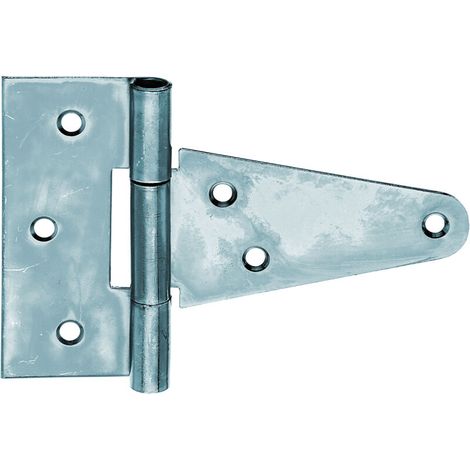 Charnière anglaise zinguée – avec goupille détachée – pour volets et coffres – Bande 102 mm – Largeur charnière 40 mm – Marque (1/2)