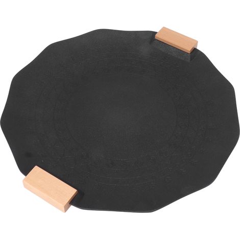35 cm große, antihaftbeschichtete, rauchfreie, tragbare Grillplatte mit geometrischem, schwarzem Griff (1/5)