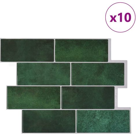 vidaXL Azulejo de metro 10 uds. Verde oscuro 29 x 21 cm (1/2)