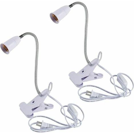 HOXILEELEO - Lampe à pince E27 avec col de cygne et interrupteur, lampe de table, lampe de bureau, socle de lampe (1/5)