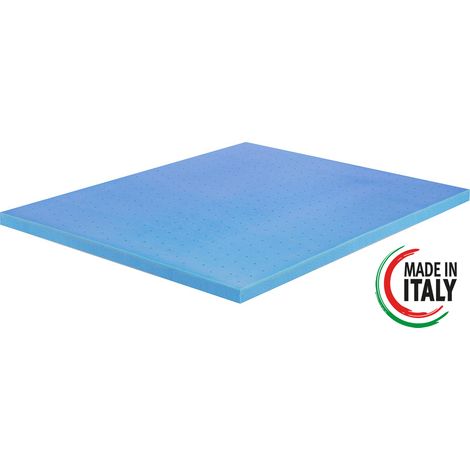 Materassimemory.eu Topper memory foam Matrimoniale mis. 170x200 alto 7 cm Memory foam Rivestimento Sfoderabile Aloe Vera con elasitici angolari di fissaggio