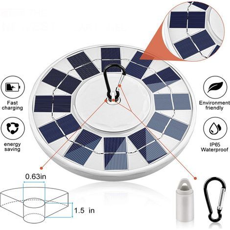 GARRYFIZH Lampes solaires pour mât de drapeau 128 LED pour le camping en extérieur (1/4)