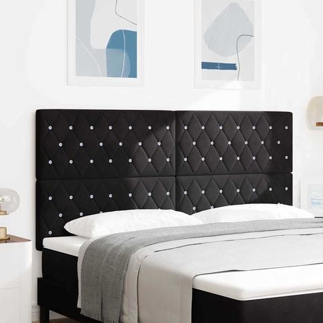 Tête de lit-Panneau de lit en Velours Argyle Noir 180 cm Velours 609507 (1/5)