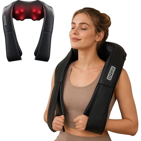 Shiatsu Neck and Shoulder Massager with Heat, Classic Black (1/5)