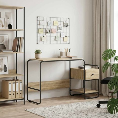 vidaXL Escritorio con almacenamiento Roble Sonoma 131,5 x 50 x 75,5 cm (1/5)