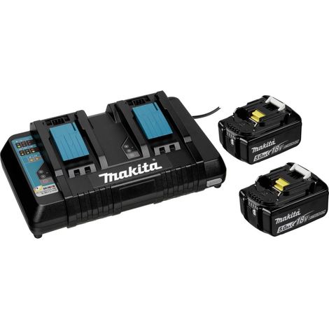 Makita - Cargador batería 2 x - Li-Ion - 5 mAh - Carga 2 x baterías (1/3)