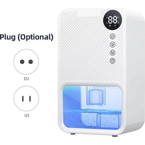 Déshumidificateur électrique domestique 1100 ml silencieux 30 dB arrêt auto 7 LED couleurs timer 24h portable salle de bain chambre cave camping-car (1/2)