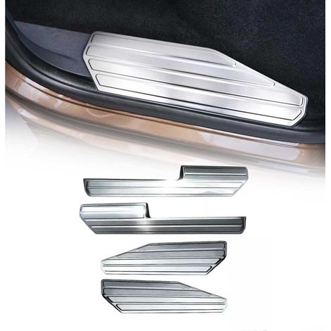 Seuil de porte intérieur pour VW Amarok 2010-2020 acier inox chromé 4 Pcs (1/5)