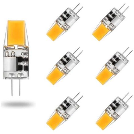 Ampoule G4 LED AC/DC 12V 5W Lampes LED G4 Blanc Chaud 3000K Ampoules D'éclairage Équivalent 50W Halogène Lampe Angle Faisceau de 360° sans Scintillement, Lot de 6,Warm White 3000k,5W