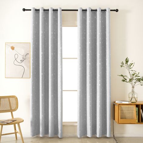 Rideau occultant pour salon, rideau isolant thermique, rideau à œillets, convient pour porte-fenêtre, lot de 2, 132 x 244 cm