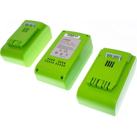 vhbw 3x Battery compatible with Greenworks 2200107, 2200207, 2400007, 22-Inch Cordless Hedge Trimmer Power Tools (5000 mAh, Li-Ion, 24 V)