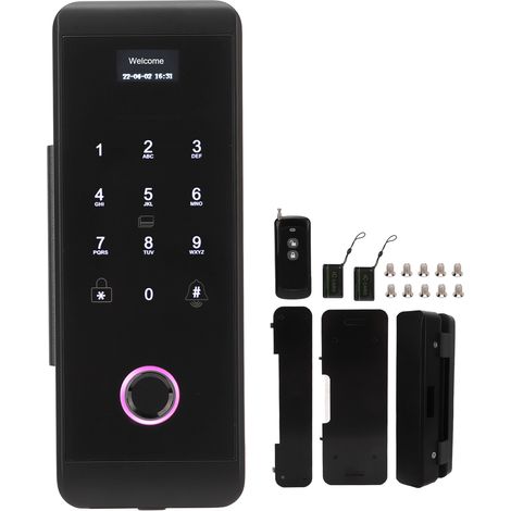 Serratura intelligente per porte in vetro, password tramite impronta digitale, tessera IC ID, app, telecomando, per casa e ufficio, accesso senza chiave per Tuya.