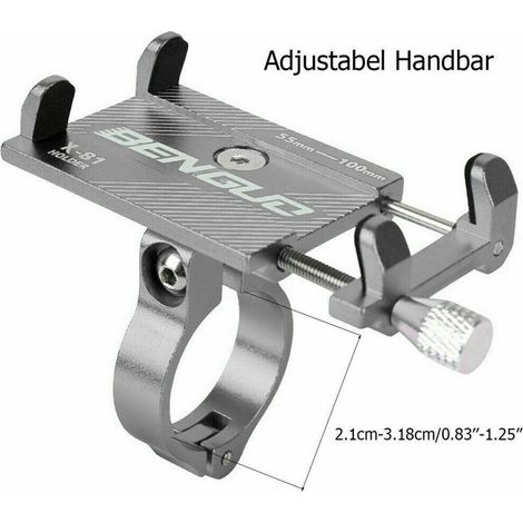 Support Téléphone Portable Pour Vélo - En Alliage D'aluminium - Montage Sur Guidon Ou Tige - Largeur Compatible 50 À 100 mm - 1 Pièce (1/5)