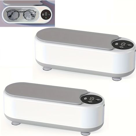Juego de 2 limpiadores ultrasónicos inalámbricos para gafas, joyas y relojes. Tirantes y relojes. Recargable por USB. (1/5)