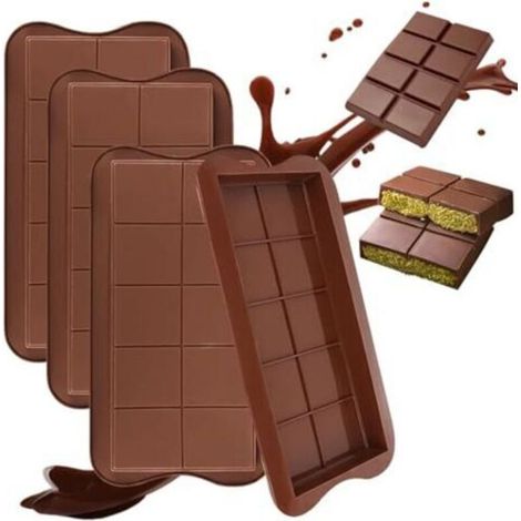 Schokoladentafelform, 4-teiliges Silikon-Schokoladenform-Set, tiefe Schokoladentafelform, Schokoladenform mit 10 Mulden für Schokolade, Pralinen und Bonbons (1/4)
