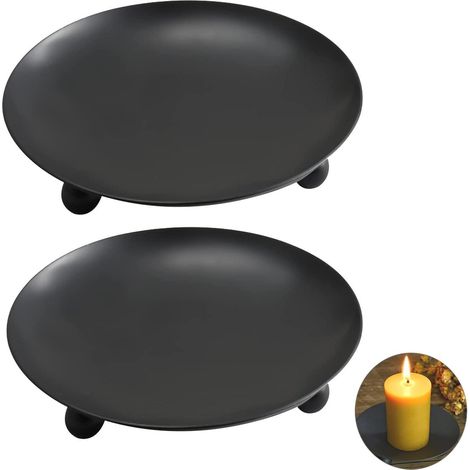 Kerzenständer 2er Set Schwarz Metall 9cm für Stumpenkerzen & Teelichter (1/5)