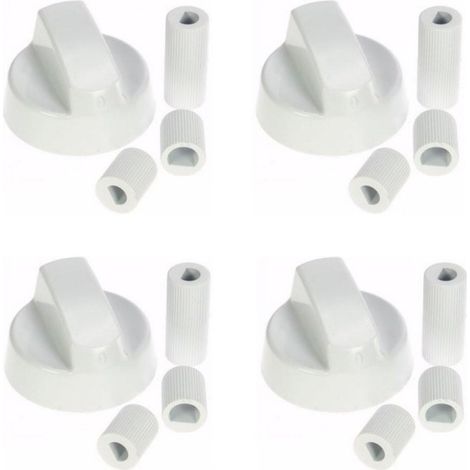 MANOPOLA UNIVERSALE PER CUCINA A GAS BIANCHE INNESTO  6 -7 - 8 MM 4 PEZZI (1/2)