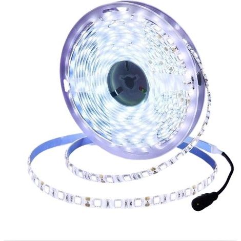 Bande lumineuse LED 12V. lumière blanche froide 6500K. flexible de 5 mètres. 300 perles LED. SMD 5050. étanche IP65 (1/5)