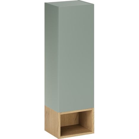 Meuble colonne de salle de bain suspendu ASTER vert 30 x 100 cm (1/5)