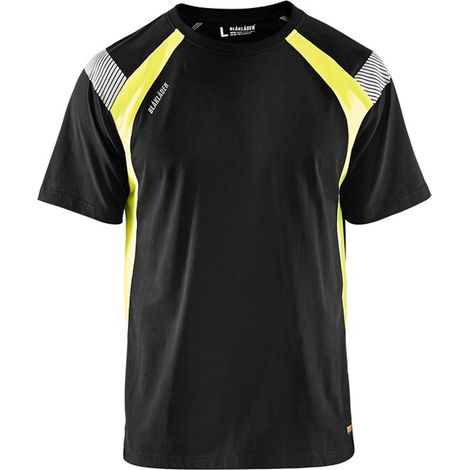 Maglietta da lavoro dettagli fluorescente 3332 - Nero/Giallo fluorescente L