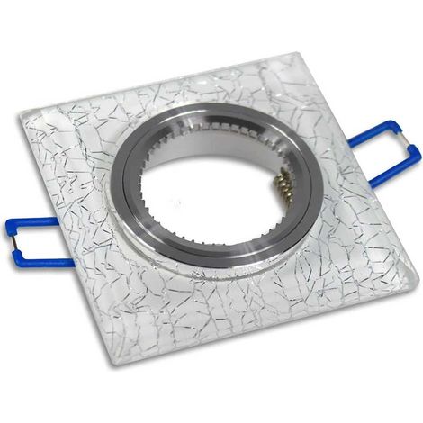 Incasso per faretto quadrato in vetro glitterato argento bianco porta faretto supporto per faretti