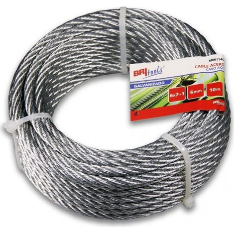 CABLE ACERO SIRGA 6X7+1 - 4MM ACERO GALVANIZADO - BRINOX