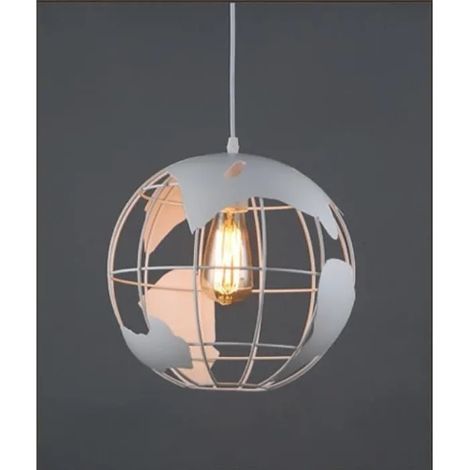 Lustre Suspension Luminaire Moderne Blanc 20cm Lustre forme Globe pour Chambre Salon,Cuisine Salon (1/4)