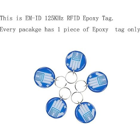 125khz EM4100 RFID Token Key Tag Access Control Smart Card ID Chain (Yellow) (1/3)