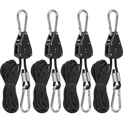 4-teiliges Ratschen-Seilspanner-Set mit Haken, verstellbare Zeltseile, Sonnensegelspanner, Zeltabspannseil, 150 lbs, verstellbarer Gurt für Campingmarkisen