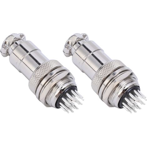 2 Stück Luftfahrtsteckverbinder aus Zinklegierung, Stecker und Buchse, 20 mm, AC/DC 250 V, 15-polig (1/5)
