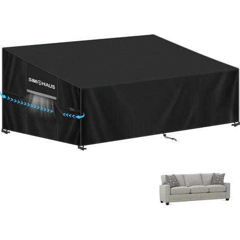 Housse de Canapé Exterieur Imperméable 3 Places Housse Protection Canapé de Jardin Exterieur Housses de Banc de Jardin 420D Tissu Oxford Résiste UV Couvre Canape D'angle 205x85x81/61cm (1/5)