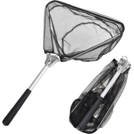 Épuisette de pêche télescopique de 50 cm pour oiseaux, poissons, carpes, truites, attraper et relâcher, 1 pièce (1/5)