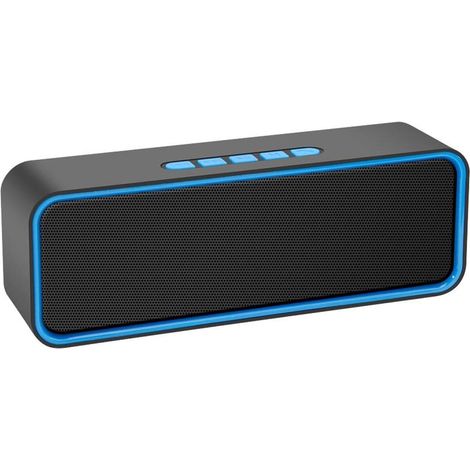 Portable wireless speaker, Bluetooth 5.0 speaker, 3D stereo HiFi bass, 1200mAh battery, 10 hours of playback time (blue). (1/5)