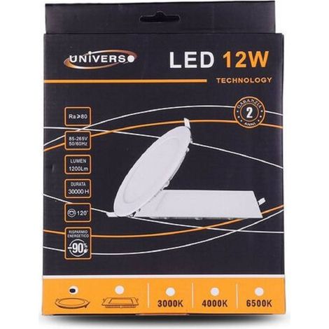 Trade Shop - Panel Led Slim 12w Empotrado Ronda En Pvc Luz Cálida Frío Natural P155at - (1/2)