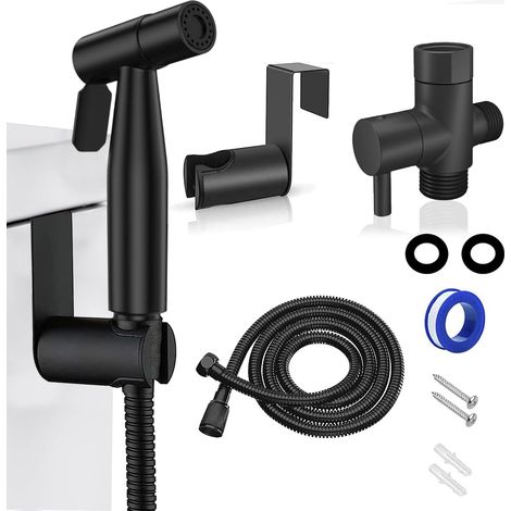 Pulvérisateur de bidet portatif, pulvérisateur en acier inoxydable, pulvérisateur de toilette (avec support et tuyau) (1/5)