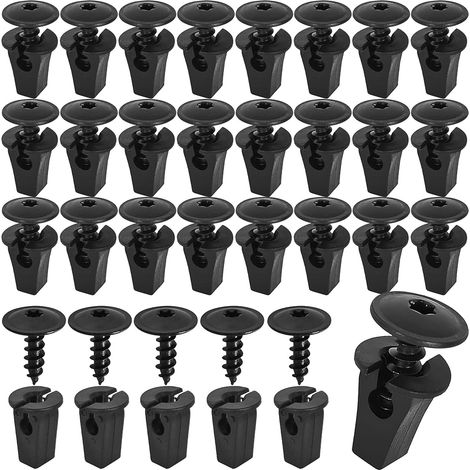 Vis de Voiture, 30 pièces d'aile de voiture M5x16mm vis autotaraudeuses 30 pièces d'écrous d'extension clips de fixation pour N90974701 Auto Voitures Panneaux Portes Pare-chocs (1/5)