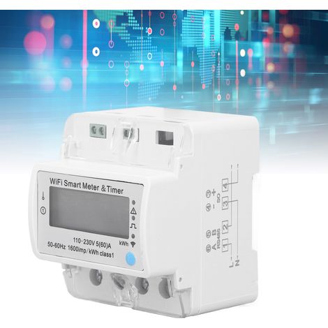 Compteur d'énergie intelligent ATMS6004 4P avec WiFi et contrôle par application : gère la consommation et le coût de l'électricité via un téléphone mobile (AC110230V). (1/5)
