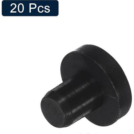 20 Stück schwarze Gummistopfen, J7-Lochabdeckung, wasserdichte Stopfen für 7 mm/0,28 Zoll Loch
