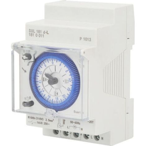 Relais temporisé SUL181d Time Relay 220V 24-Hour Industrial Time Control Switch Track Installation Minuterie mécanique (1/4)