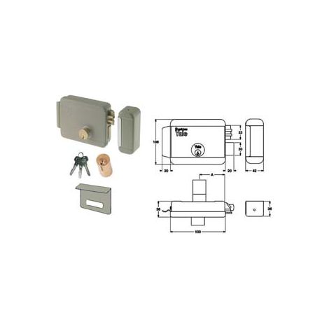 ELETTROSERRATURA PER CANCELLI CON CATENACCIO E TETTO 6808- - mm.60 SX verniciata (Y68080602) -  YALE