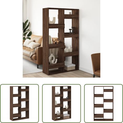 Étagère décorative - Cloison de séparation chêne marron bois d'ingénierie (1/5)