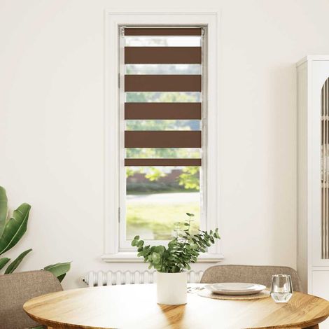 Maison Exclusive - Estor cebra marrón 45x150 cm tejido ancho 40,9
