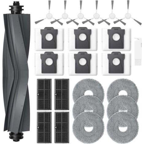 Lot de 24 accessoires pour robot aspirateur Dreame L10s Ultra Gen 2 / L10s Pro Ultra Heat / L40 Ultra AE/ X30 Ultra/Mova E30 Ultra, 1 brosse principale, 6 sacs à poussière, 6 chiffons de nettoyage, 4 (1/4)